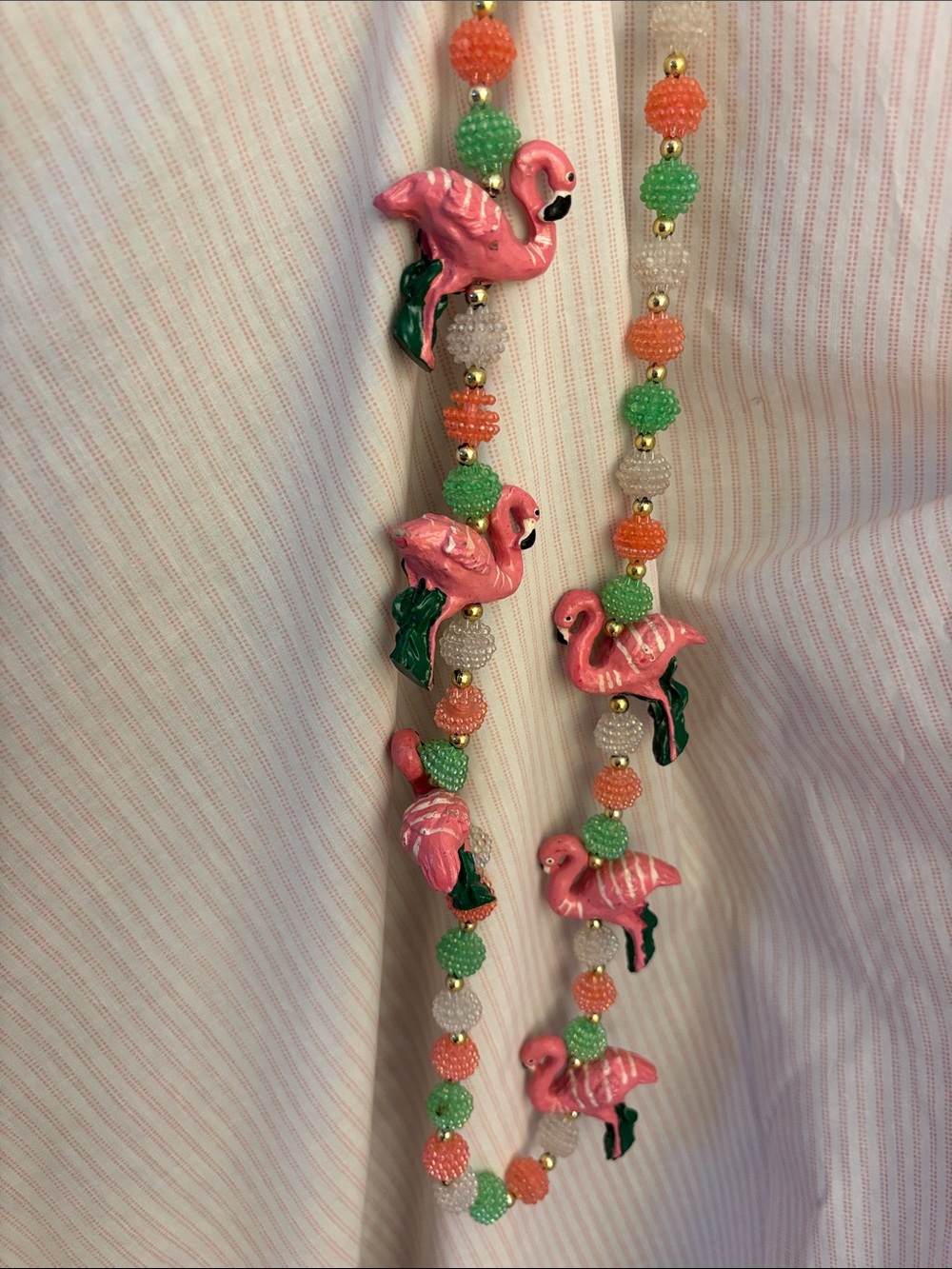 Pink Flamingo Beaded Necklace - Women Jewelry